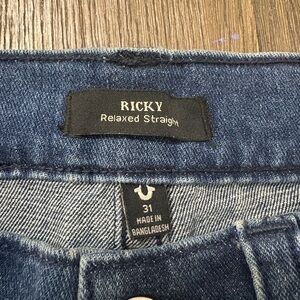 Relaxed, TRUE RELIGION, Straight leg, Blue Jeans. Size 31